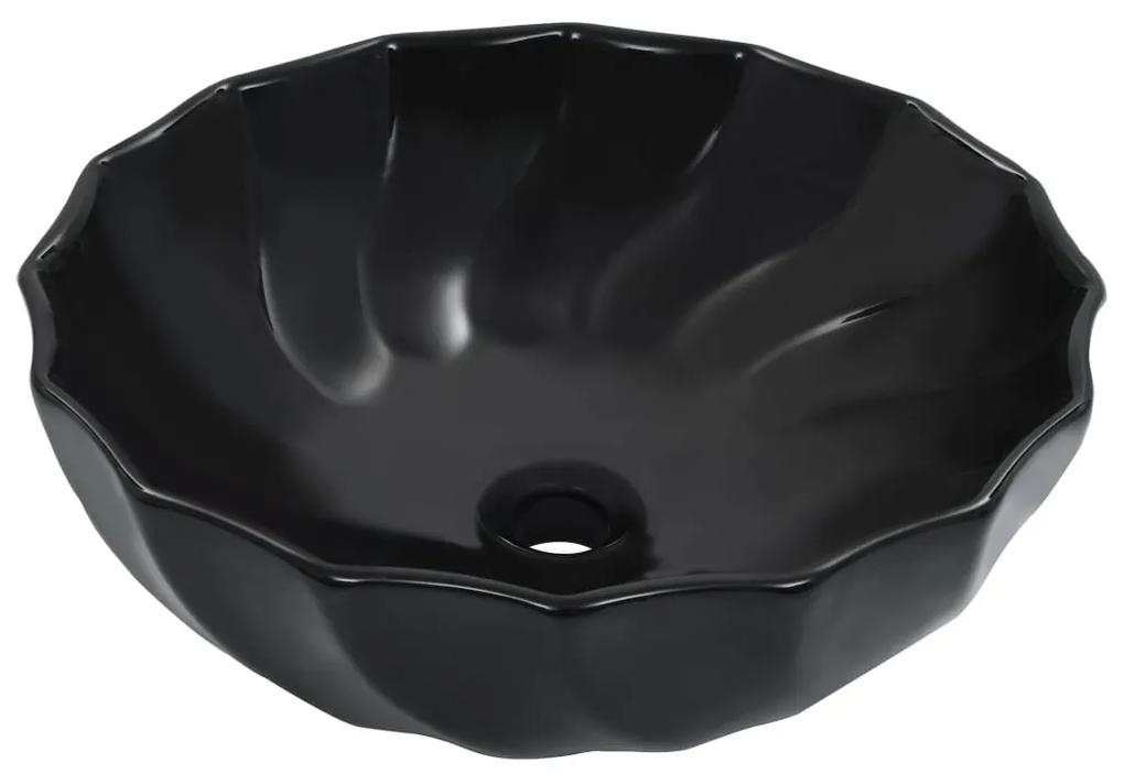 vidaXL Umývadlo čierne 46x17 cm keramické