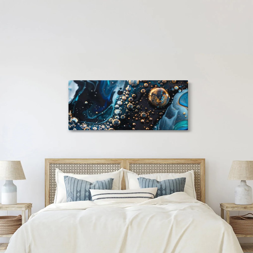 Obraz - Atramentové kvapky (120x50 cm)