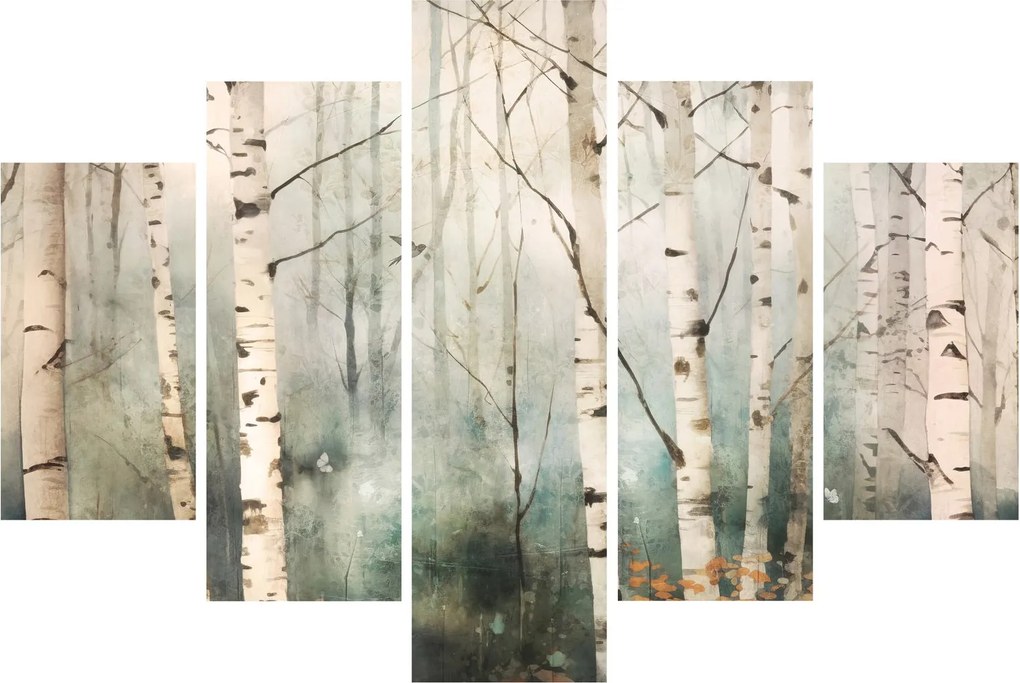 Obraz - Kresba lesného vzoru (150x105 cm)