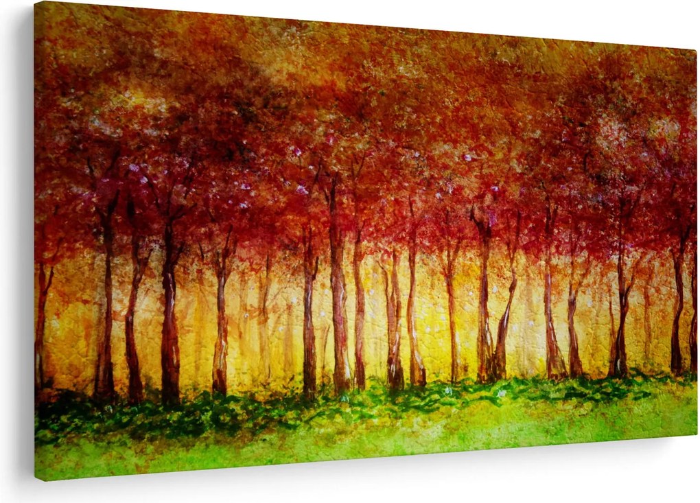 Obraz - Maľba listnatého lesa (90x60 cm)