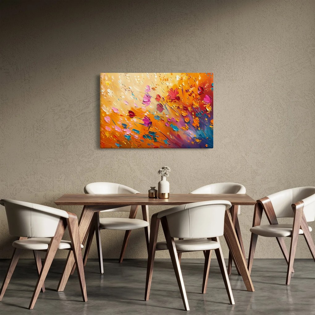 Obraz - Maľba farebných kvetov (90x60 cm)
