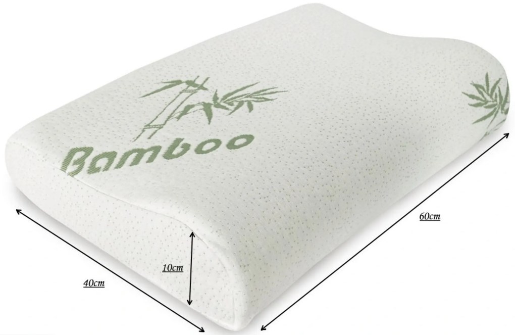INTERMEDIC SK Ergonomický vankúš 60x40 z pamäťovej peny – bambusový poťah, prateľný, hypoalergénny
