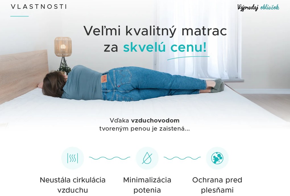 Pěnový matrac DELUXE 160 x 200 cm Ochrana matraca: BEZ chrániče matraca