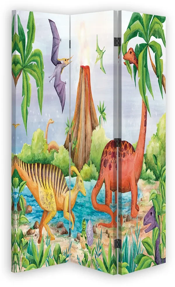 Gario Paraván Dinosaury pri jazere Rozmery: 180 x 170 cm, Prevedenie: Klasický paraván