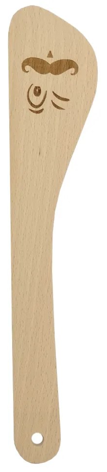 AMADEA Drevená obracačka s tvárou, masívne drevo, dĺžka 30 cm