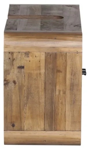 furniture-nabytek.cz - Masívna skrinka pod umývadlo Dinglová z recyklovanej borovice a MDF, lakovaná, prírodná / šedá – 67×30×45 cm