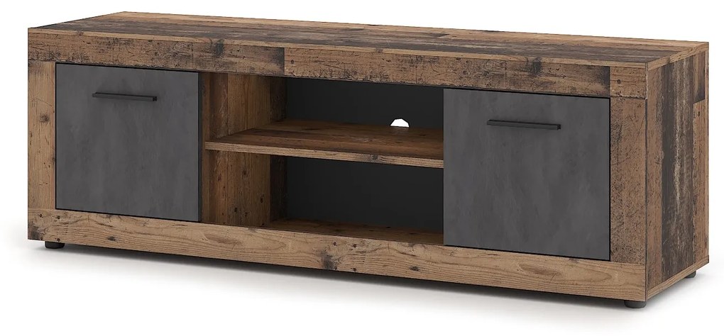 TV stolek Luna 140 cm dub Matera tmavý/antracit