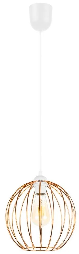 Luster na lanku MATT 1xE27/60W/230V biela/medená