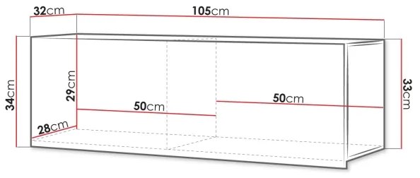 Nástenná skrinka CALABRINI 34x105 cm biela