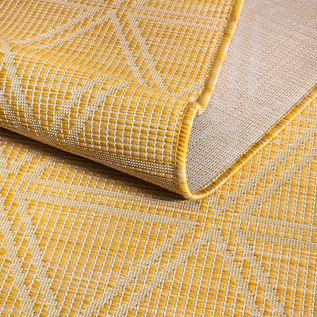 Dekorstudio Šnúrkový okrúhly koberec PALM 3073 - žltý Priemer koberca: 120cm