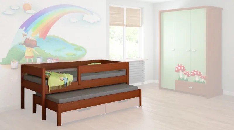 LU Detská posteľ s prístelkou 180x90 Junior - 4 farby Farba: Palisander