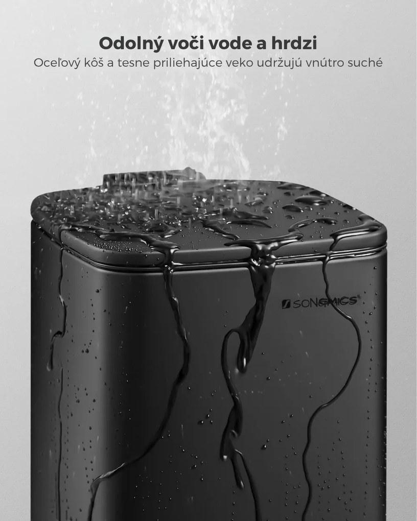 Odpadkový kôš do kúpeľne NORD, 6l, čierna SongmicsHome