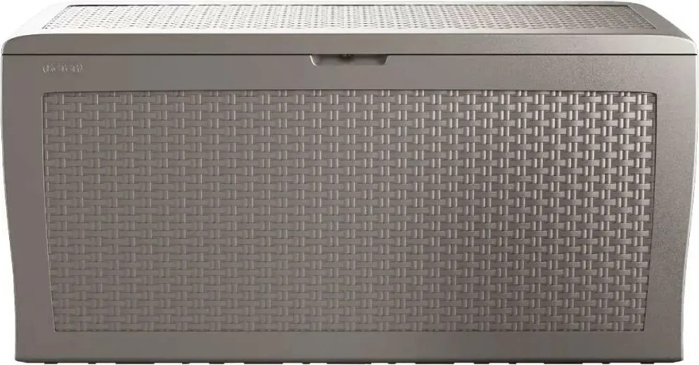 Keter Záhradný úložný box Samoa Rattan sivá, 270 l, 117 x 57 x 45 cm