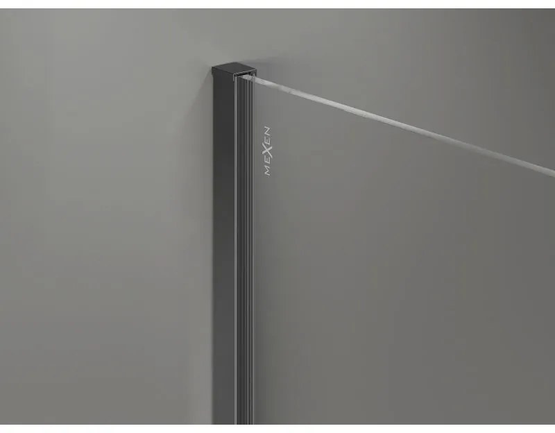 Mexen, Mexen Kioto-X sprchová stena 70 x 200 cm, grafit 10 mm, pištoľový kov - 800-070-101-95-40-X
