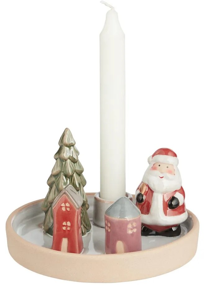 WINTER VILLAGE Svietnik 15 cm - béžová