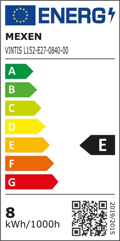 Mexen Vintis, LED filamentová žiarovka E27, ST64, 8 W, neutrálna biela 4000K, číra, L152-E27-0840-00