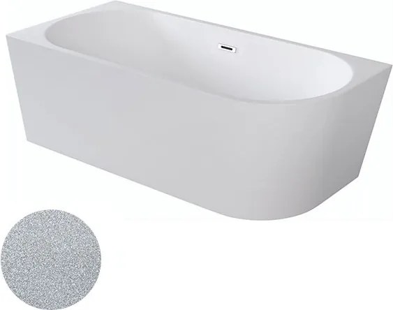 Besco Akrylátová voľne stojaca rohová vaňa Zoya Glam S 150x75 (170x80) biela/strieborná BESCO-Typ výpuste: Click-Clack s prepadom, biela, BESCO-Rozme…