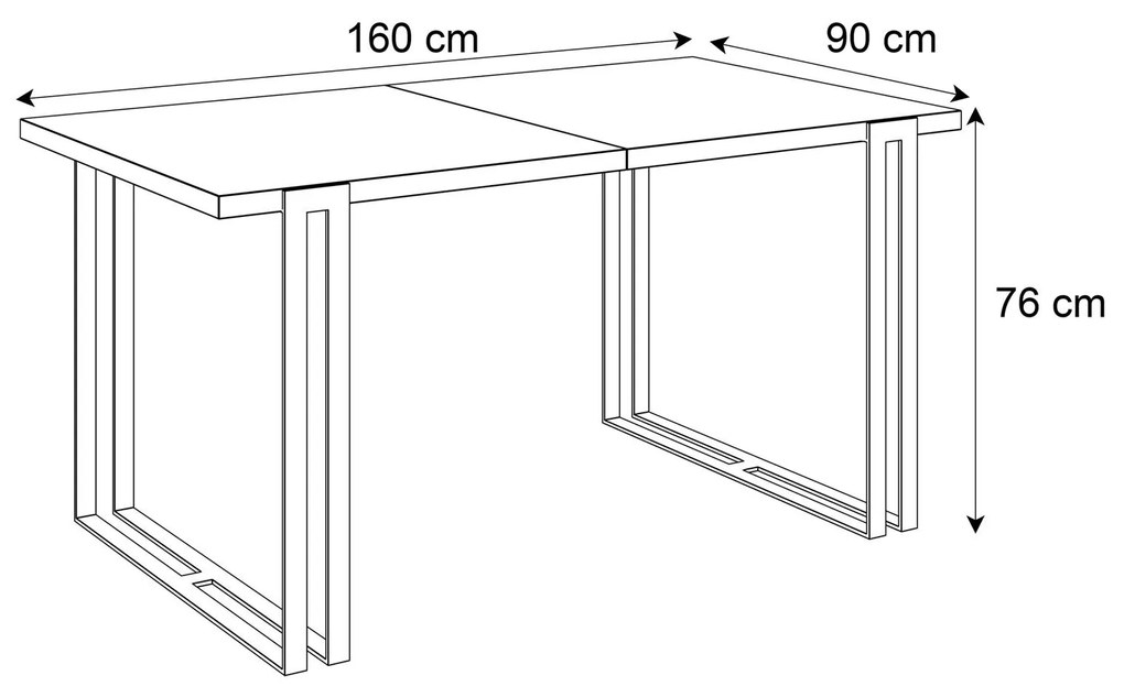 Jedálensky rozkladací stôl KALEN tmavý betón Rozmer stola: 140/240x80cm