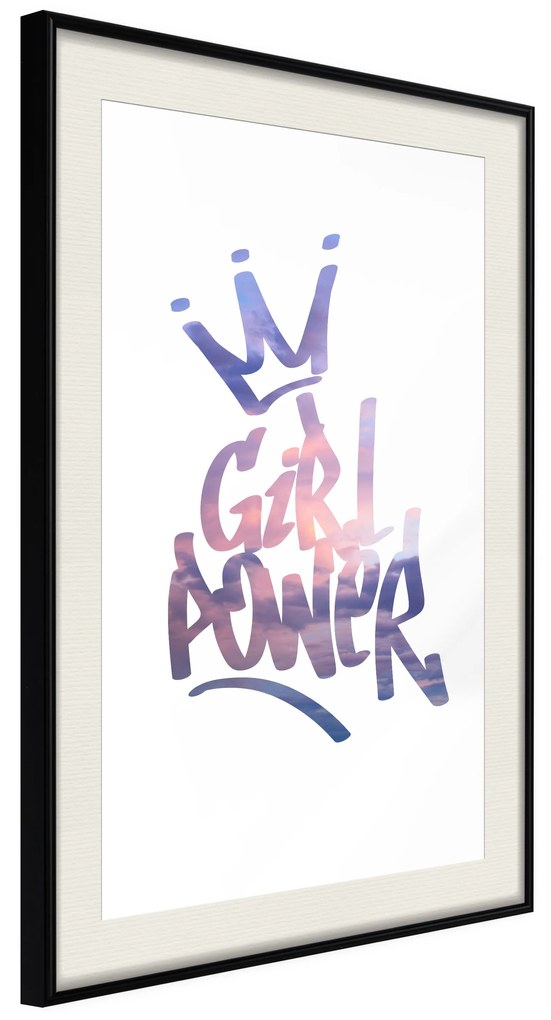 Artgeist Plagát - Girl Power [Poster] Veľkosť: 20x30, Verzia: Zlatý rám s passe-partout