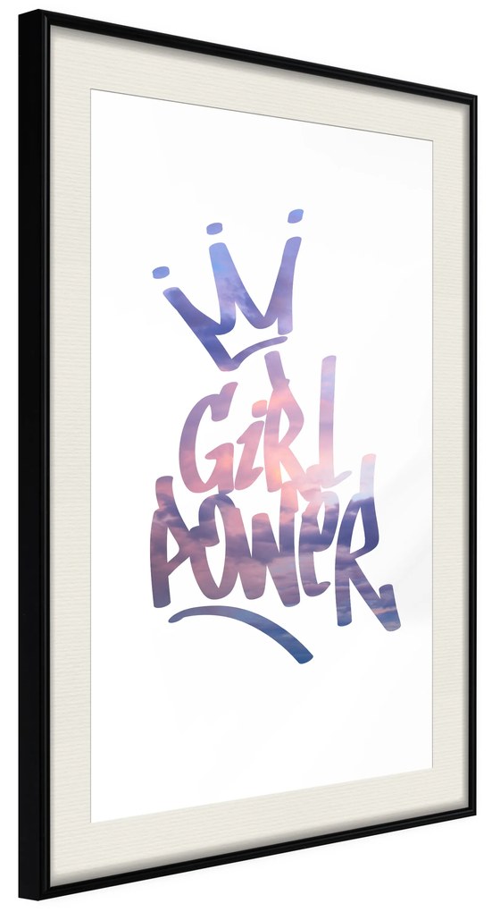 Artgeist Plagát - Girl Power [Poster] Veľkosť: 40x60, Verzia: Čierny rám s passe-partout