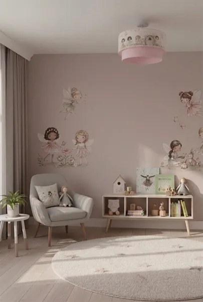 Brilagi - LED detský prisadený luster BOBO 1xE27/60W/230V pr. 40 cm ružová/víly