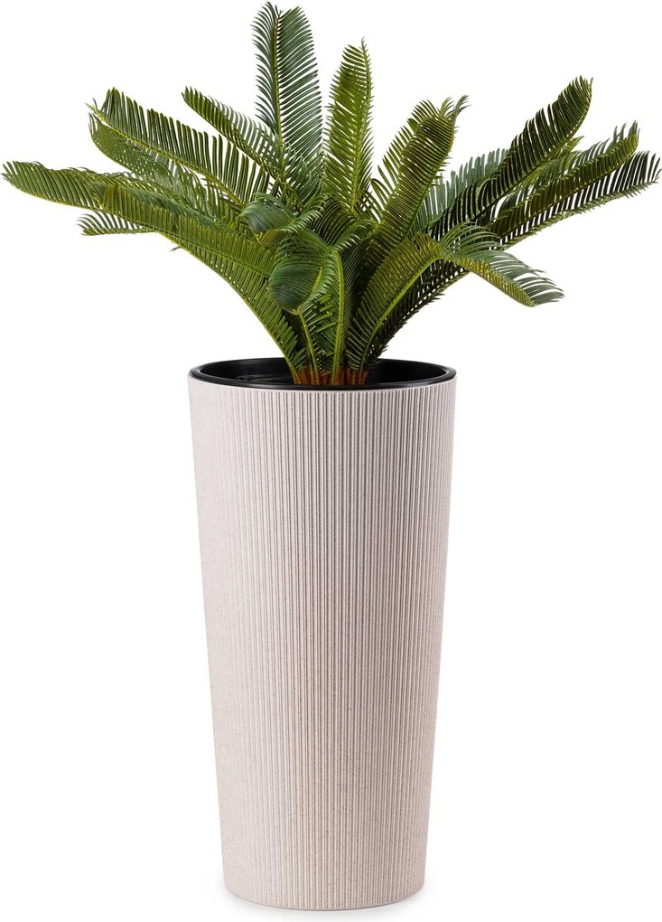 PLASTOVÝ KVETINÁČ URBANIKA ECO SADA 2KS 57X30 CM+46,6X25,5 CM BÉŽOVÁ