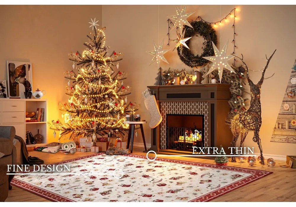 Červený koberec s vianočným motívom s prímesou bavlny 160x230 cm Toy's Delight Red Christmas – Villeroy&amp;Boch