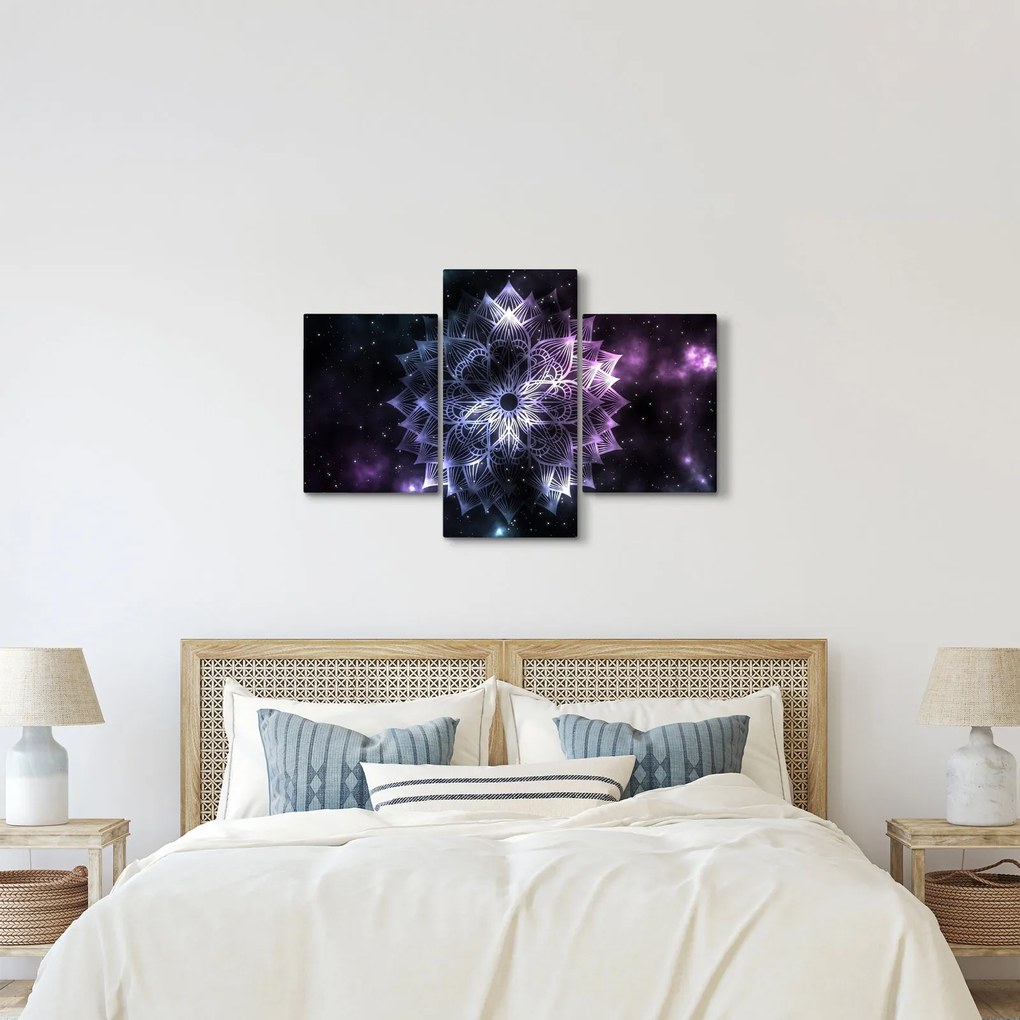 Obraz - Lotusová mandala vo vesmíre (90x60 cm)