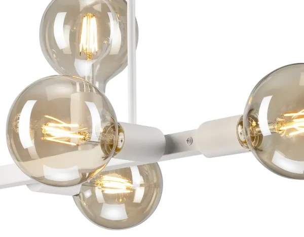 Luster na tyči ASTRID 8xE27/60W/230V biela