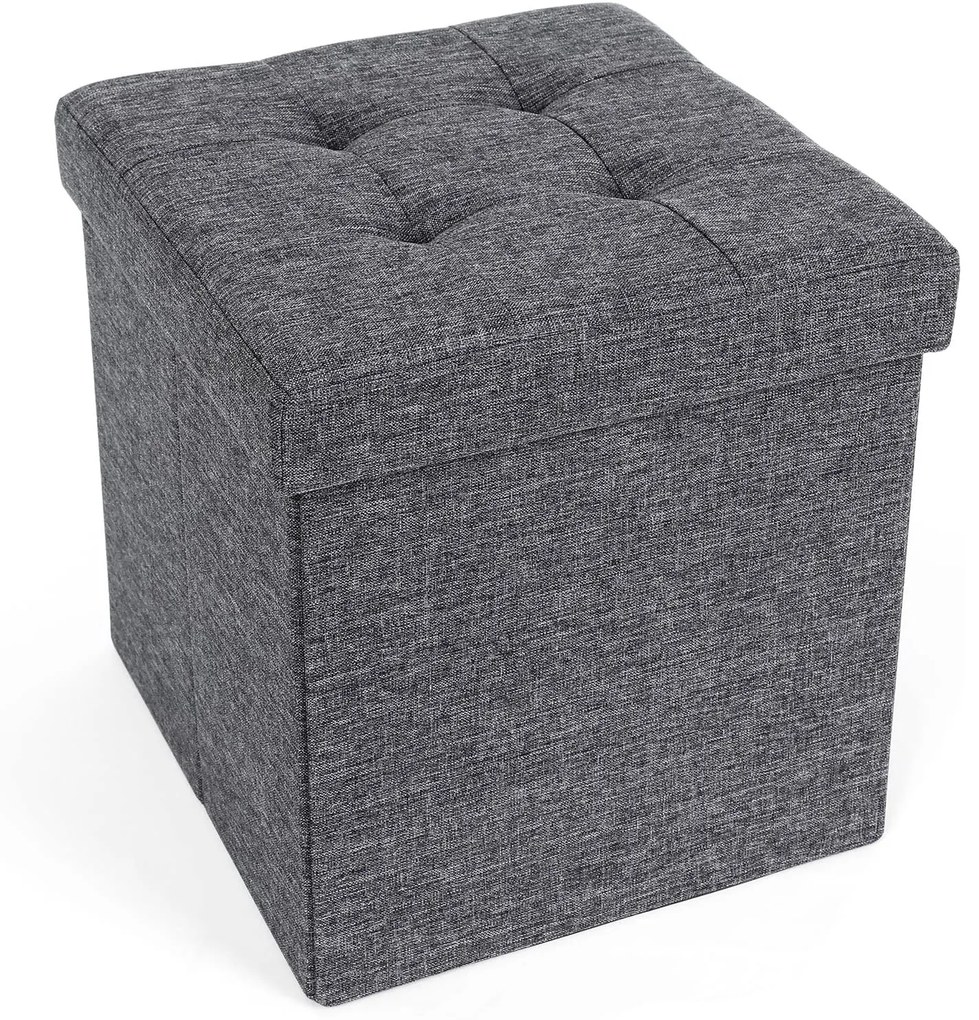 Taburetka 40 L, skladací úložný box, nosnosť 300 kg, tmavosivá