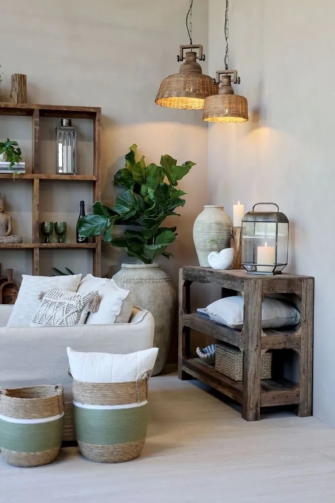 Hnedý drevený konzolový stôl regál Grimaud Unit - 120*40*80 cm
