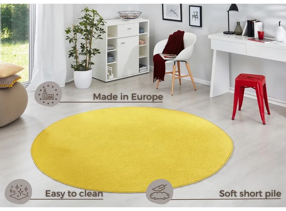 Žltý okrúhly koberec ø 133 cm Fancy – Hanse Home