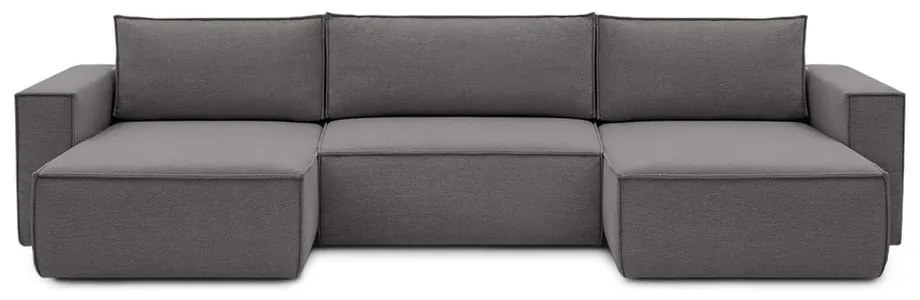 Sivá rohová pohovka do "U" Nihad - Bobochic Paris