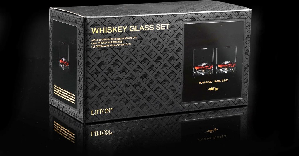 Sklenené poháriky na whisky Mont Blanc 2 ks