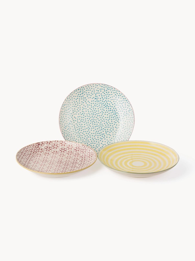 Súprava ručne maľovaných tanierov Patrizia, 3 ks