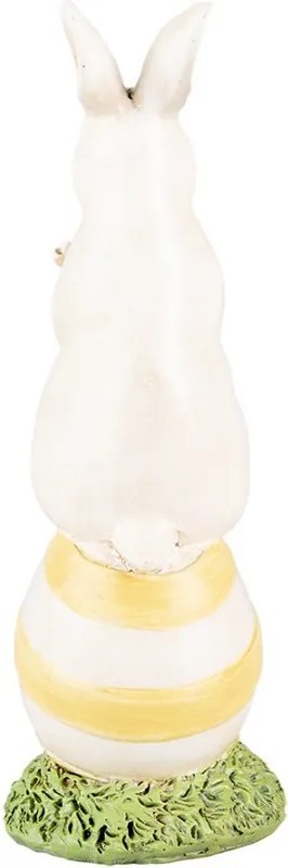 Dekorácia králik s tulipánmi sediacimi na vajíčku - 7*7*19 cm
