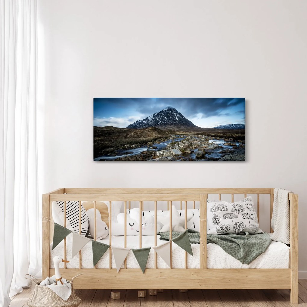 Obraz hory a rieky (120x50 cm)