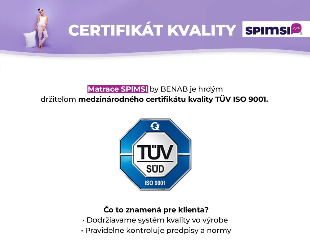 Penový matrac Spimsi Pohoda 200x200 (T4/T3). Vlastná spoľahlivá doprava až k Vám domov. 1047827