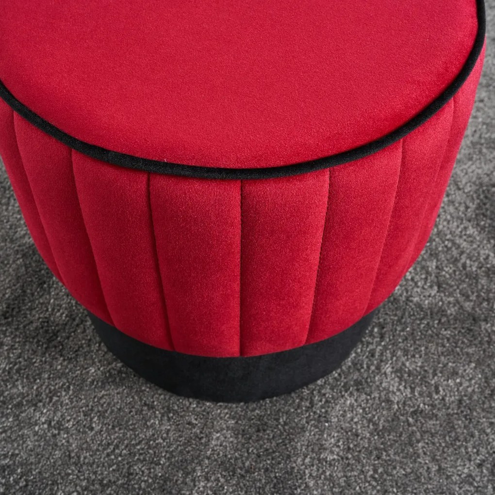 Taburet Rose Puf Red