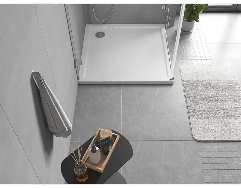 Mexen Flow Slim, štvorcová sprchová vanička 90 x 90 cm, biela lesklá, 46S109090