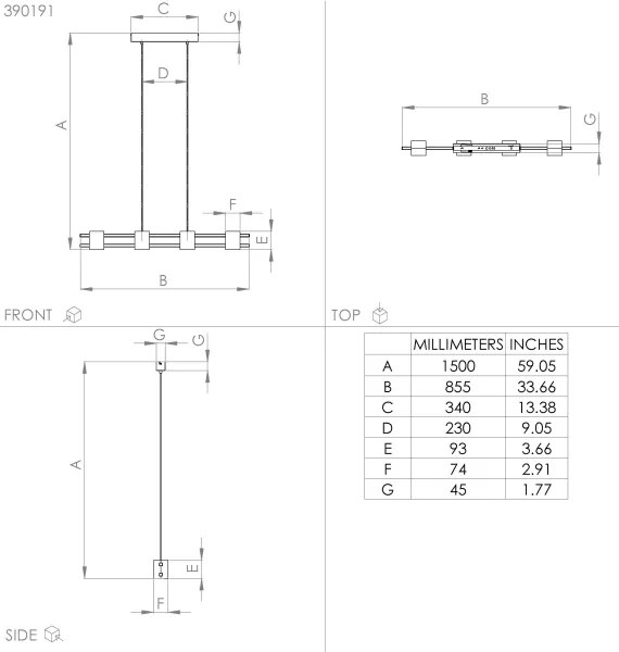 Eglo 390191 - Luster na lanku LEVANTARA 4xE27/40W/230V čierna/hnedá