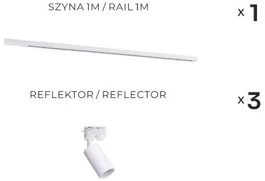 Zuma Line 3553 - Bodové svietidlo v lištovom systéme TUBE 3xGU10/35W/230V biela