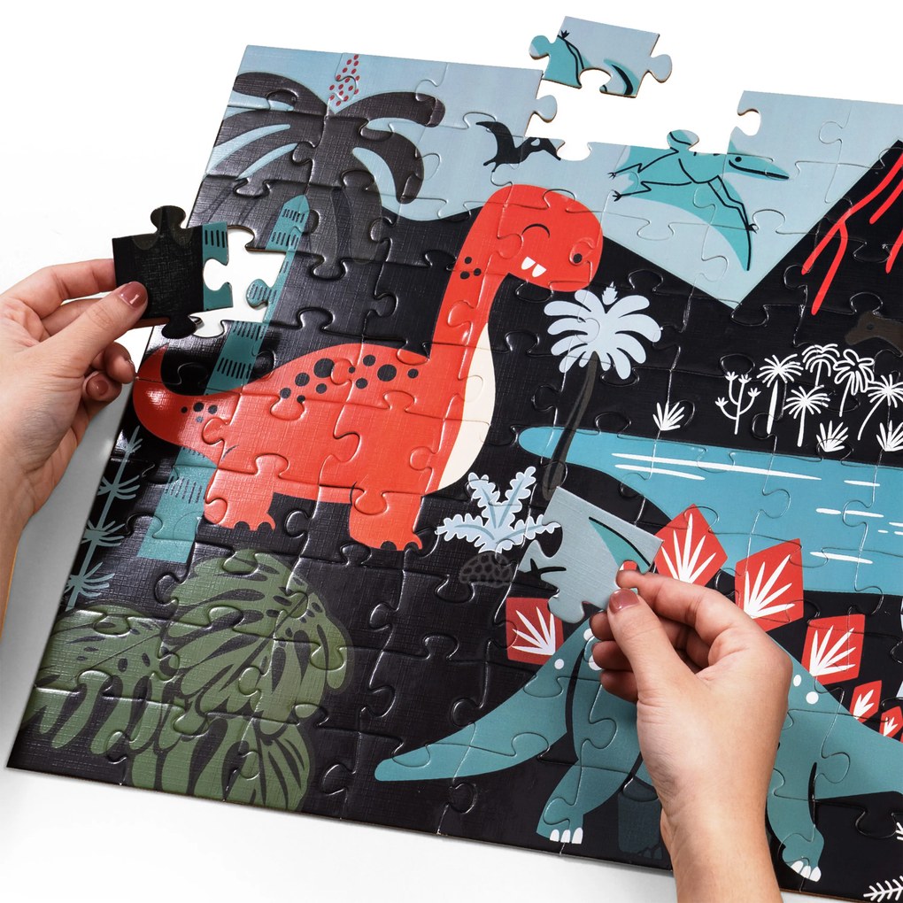 Detské svietiace puzzle Dinosaury 100 dielikov Aga4Kids MR1457