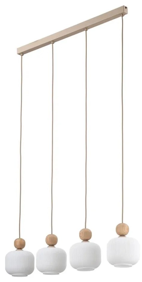 Závesný luster BALLO na lanku 4xE14/10W/230V béžový