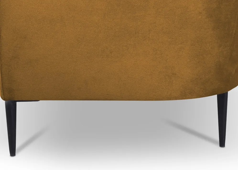 Trojmiestna pohovka Olivio, horčicovo žltá zamatová látka