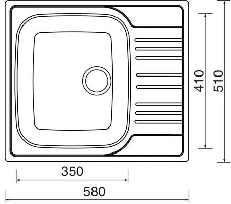 Nerezový drez Sinks Star 580V 0,6 mm matný