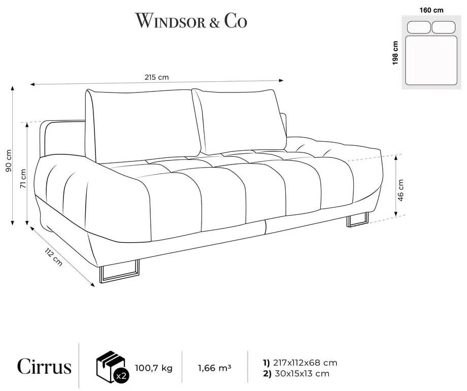 Zelená trojmiestna rozkladacia pohovka Windsor &amp; Co Sofas Cumulus