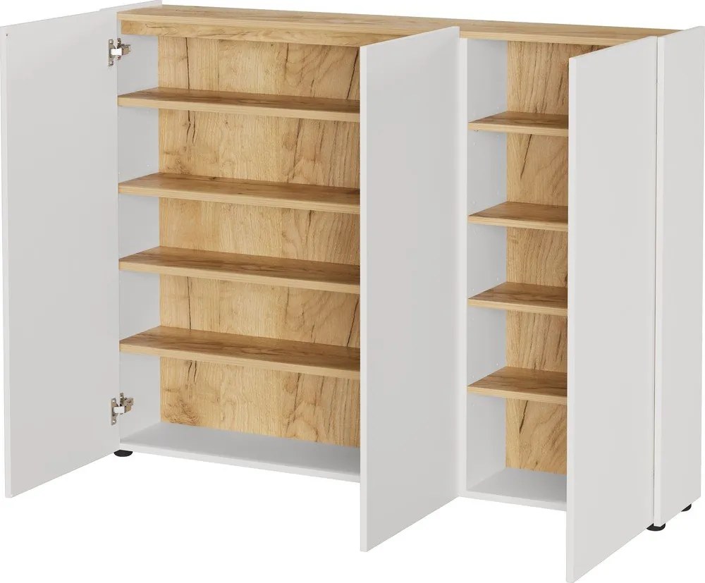 Krémová skrinka v dekore duba 138x105x25 cm Libbiano – Germania