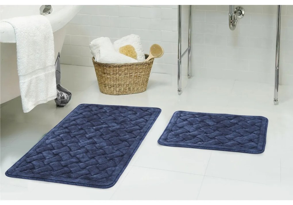 Súprava 2 kusov kúpeľňových predložiek Dante tmavomodrá