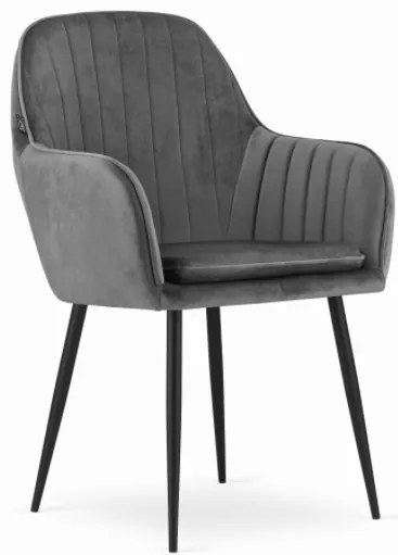 TRENDIE Zamatová stolička Warsaw sivá